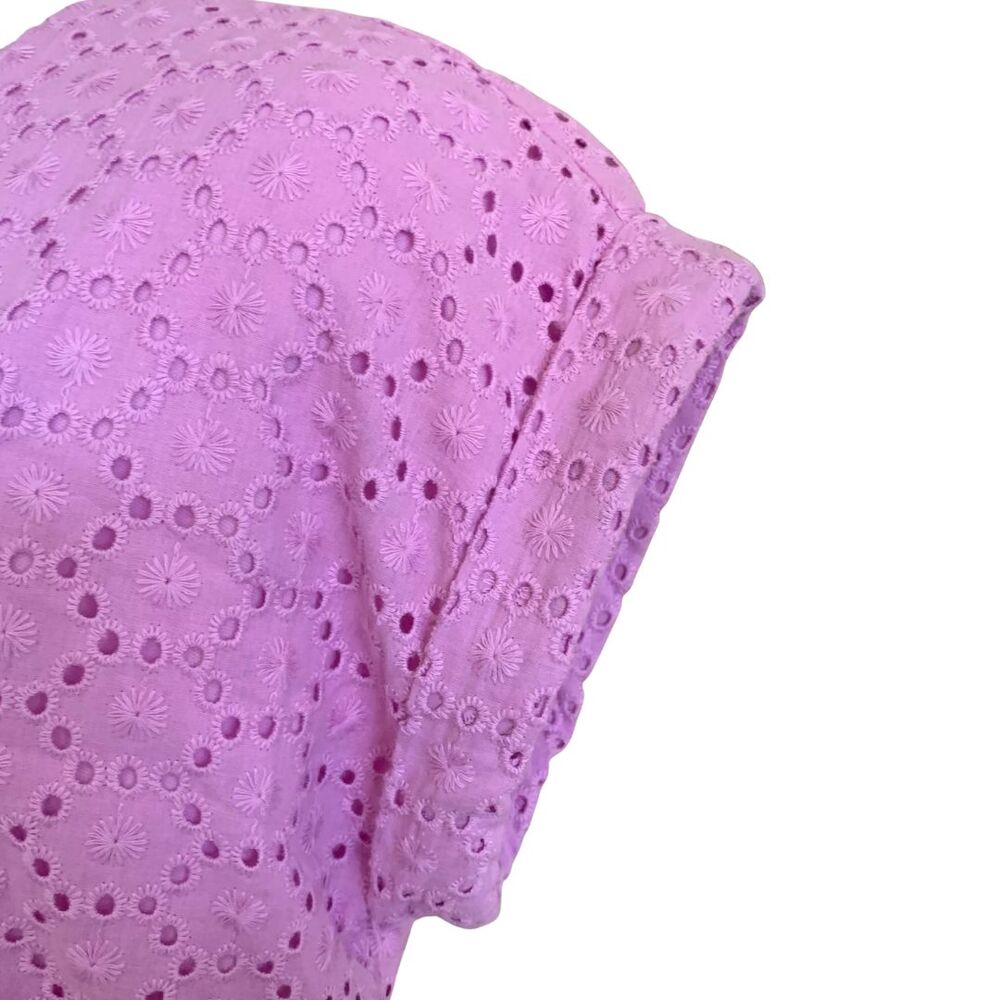 NWT Eyelet Lavender Short Sleeve Summer Mini Dress Feminine Style Size S - Picture 4 of 11
